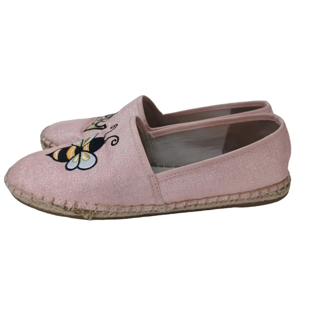 Circus by‎ Sam Edelman Queen Bee Leni Flats Pink Espadrille Slip On Womens 8.5